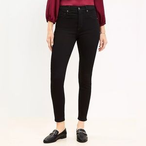 Loft High Rise Skinny Jeans in Black